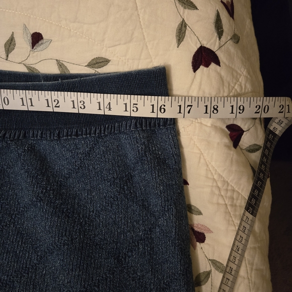 Blue Willi's Pure Indigo Cotton Knit Pencil Skirt Maxi Size XL Made In Denmark - Picture 14 of 16